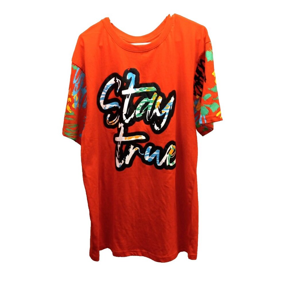 Arketype Women's T-Shirt 3XL "Stay True" Orange 100% Cotton Big & Tall Colorful